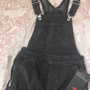 Levi's Black Denim Overalls